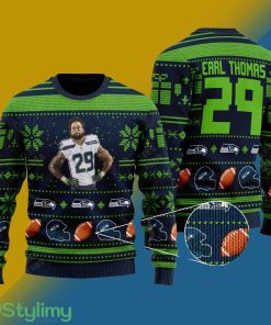 Earl Thomas seattle seahawks NFL Knitted Xmas Sweater Gift Men And Women - Earl Thomas seattle seahawks NFL Knitted Sweater Photo 1