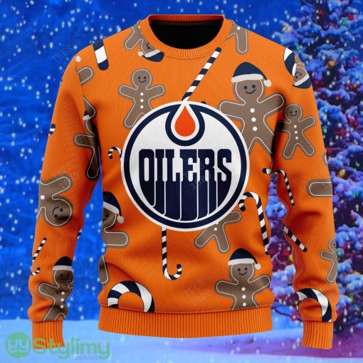 Edmonton Oilers Snowflakes Reindeer 3D Sweater Custom Number And Name