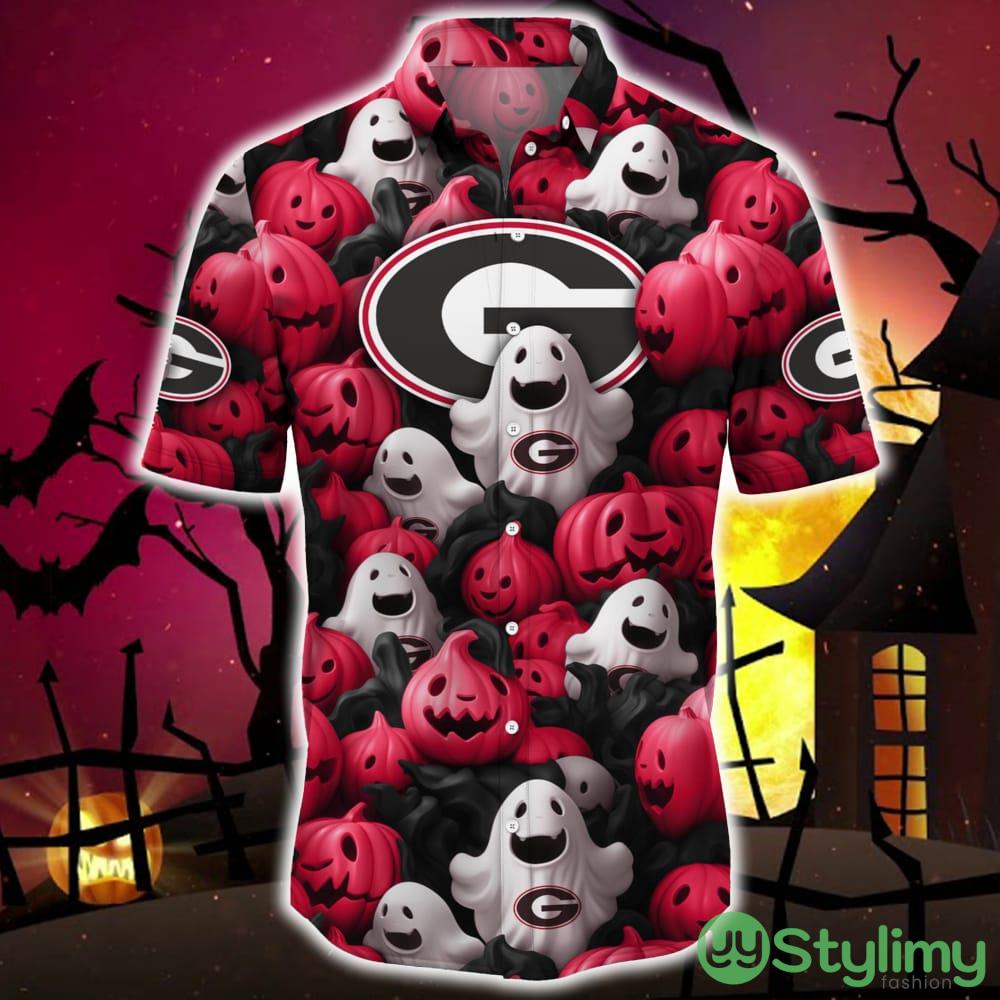 Georgia Bulldogs Halloween Pumpkin Skull 3D Hawaiian Shirt For Fans Gift Christmas 2 Georgia Bulldogs Halloween Pumpkin Skull 3D Hawaiian Shirt For Fans Gift Christmas - Georgia Bulldogs Halloween Aloha Shirt Trending For This Season_3