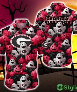 Georgia Bulldogs Halloween Pumpkin Skull 3D Hawaiian Shirt For Fans Gift Christmas - Georgia Bulldogs Halloween Aloha Shirt Trending For This Season_1