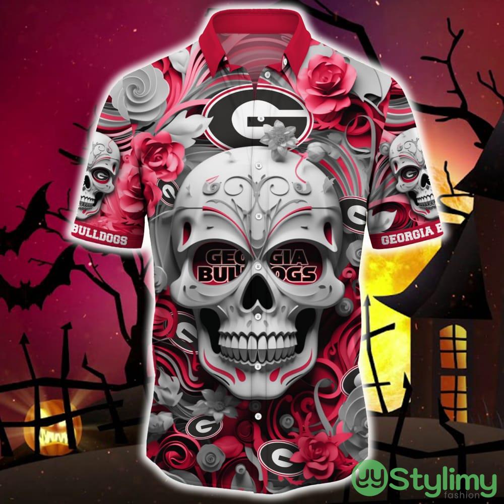 Georgia Bulldogs Halloween Skull 3D Hawaiian Shirt For Fans Gift Christmas Men And Women 2 Georgia Bulldogs Halloween Skull 3D Hawaiian Shirt For Fans Gift Christmas Men And Women - Georgia Bulldogs Halloween Hawaii Shirt Trending New Arrivals_3