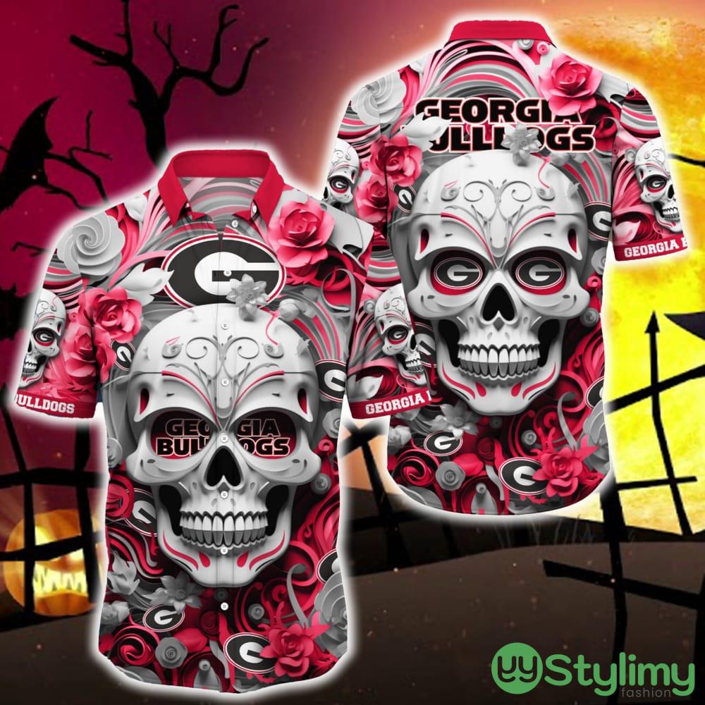 Georgia Bulldogs Halloween Skull 3D Hawaiian Shirt For Fans Gift Christmas Men And Women 4 Georgia Bulldogs Halloween Skull 3D Hawaiian Shirt For Fans Gift Christmas Men And Women - Georgia Bulldogs Halloween Hawaii Shirt Trending New Arrivals_1