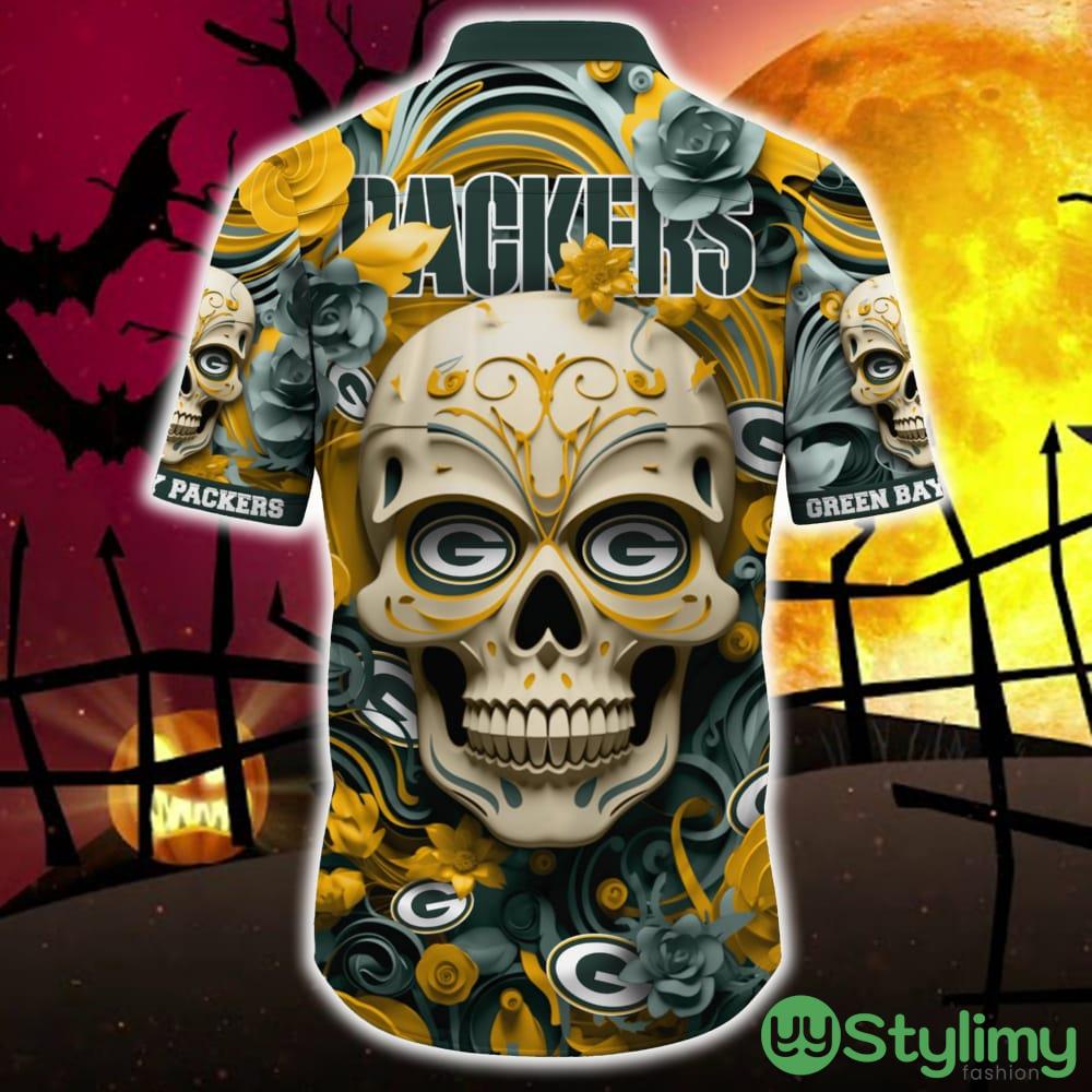Green Bay Packers Halloween Skull 3D Hawaiian Shirt For Fans Gift Christmas Men And Women 3 Green Bay Packers Halloween Skull 3D Hawaiian Shirt For Fans Gift Christmas Men And Women - Green Bay Packers Halloween Hawaii Shirt Trending New Arrivals_4
