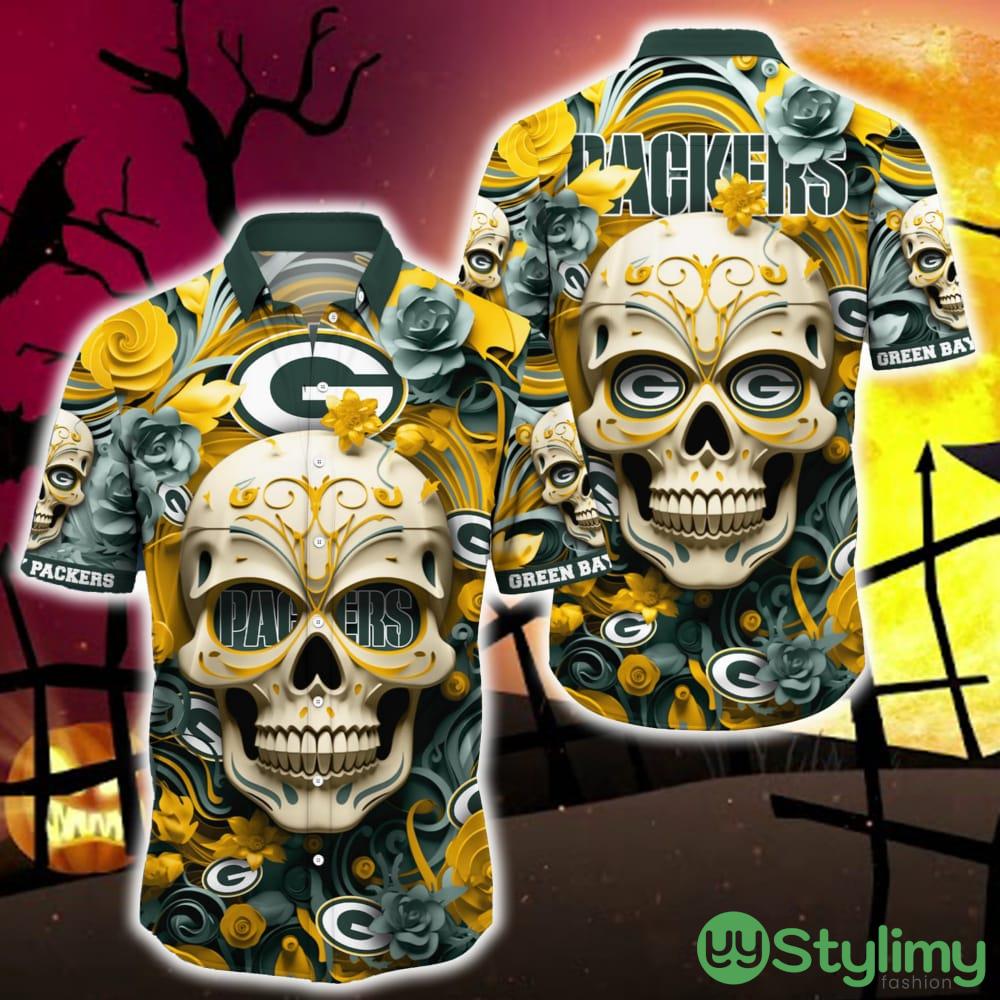 Green Bay Packers Halloween Skull 3D Hawaiian Shirt For Fans Gift Christmas Men And Women 4 Green Bay Packers Halloween Skull 3D Hawaiian Shirt For Fans Gift Christmas Men And Women - Green Bay Packers Halloween Hawaii Shirt Trending New Arrivals_1