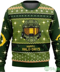 Happy Halo Days Halo Ugly Christmas Sweater, Christmas Sweater Product Photo 1