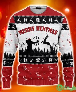 Hobby Merry Huntmas Hunting Ugly Christmas 3D Sweater AOP - Hobby Merry Huntmas Hunting Ugly Christmas Sweater_1