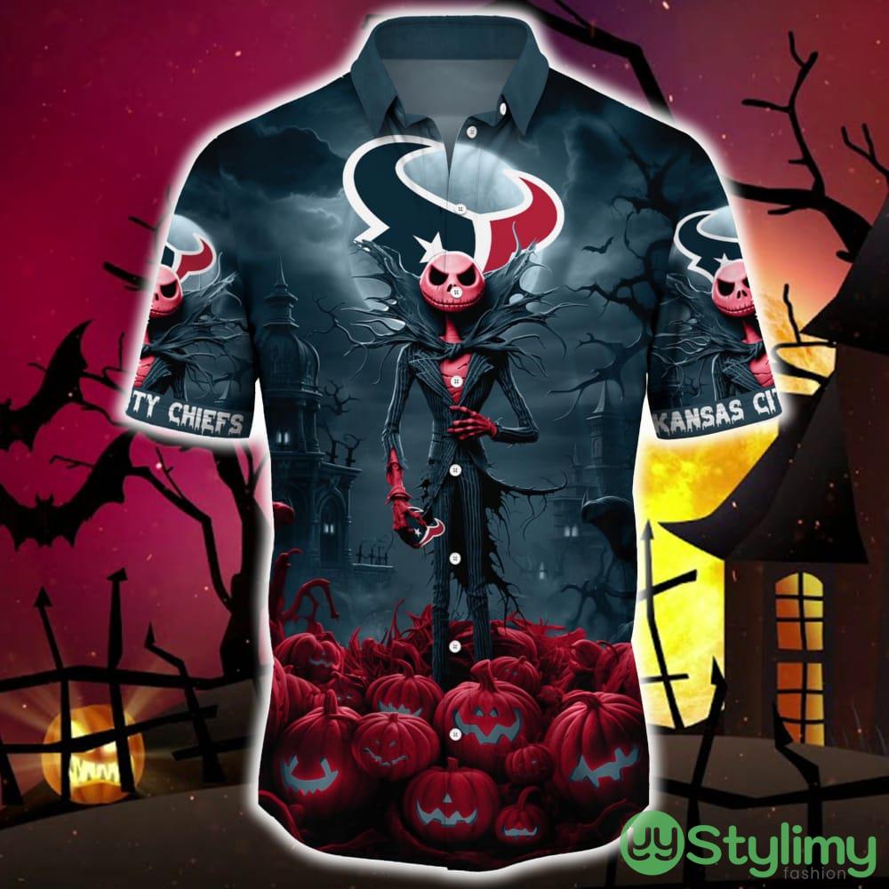 Houston Texans Halloween Jack Skellington 3D Hawaiian Shirt For Fans Gift Christmas Men And Women 2 Houston Texans Halloween Jack Skellington 3D Hawaiian Shirt For Fans Gift Christmas Men And Women - Houston Texans Halloween Jack Hawaii Shirt Trending For This Season_3