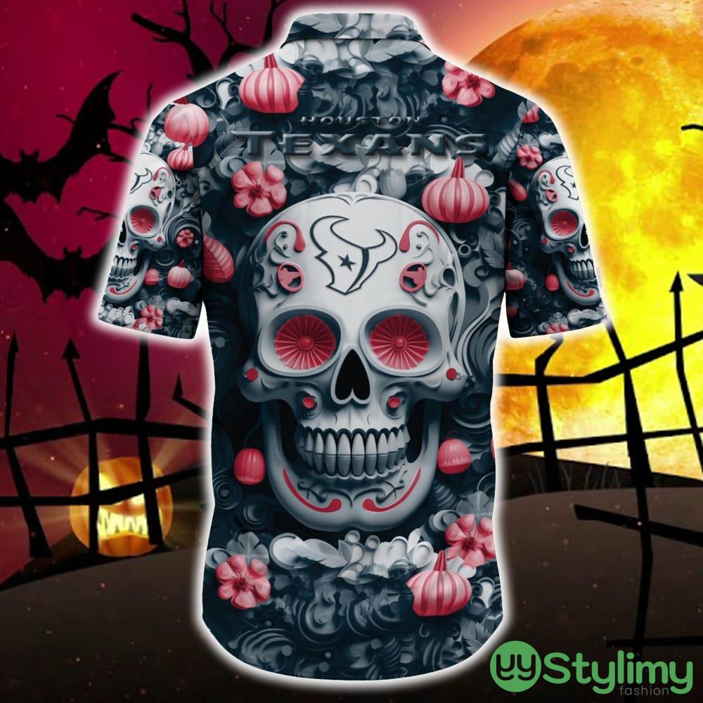 Houston Texans Halloween Pumpkin Skull 3D Hawaiian Shirt For Fans Gift Christmas Men And Women 3 Houston Texans Halloween Pumpkin Skull 3D Hawaiian Shirt For Fans Gift Christmas Men And Women - Houston Texans Halloween Season Aloha Shirt, New Arrivals_4