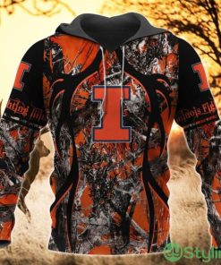 Illinois Fighting Illini All Over Printed 3D Hoodie Sweatshirt Zipper Hoodie Camo Hunting Perfect Gift Product Photo 1