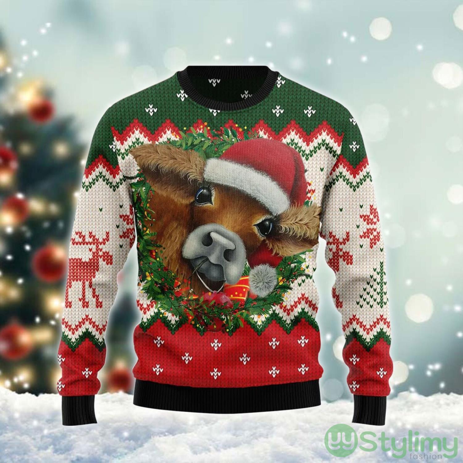 Just A Girl Who Like Santa Cow Xmas Ugly Sweater, Ugly Holiday Sweater 3 Just A Girl Who Like Santa Cow Xmas Ugly Sweater, Ugly Holiday Sweater Product Photo 1