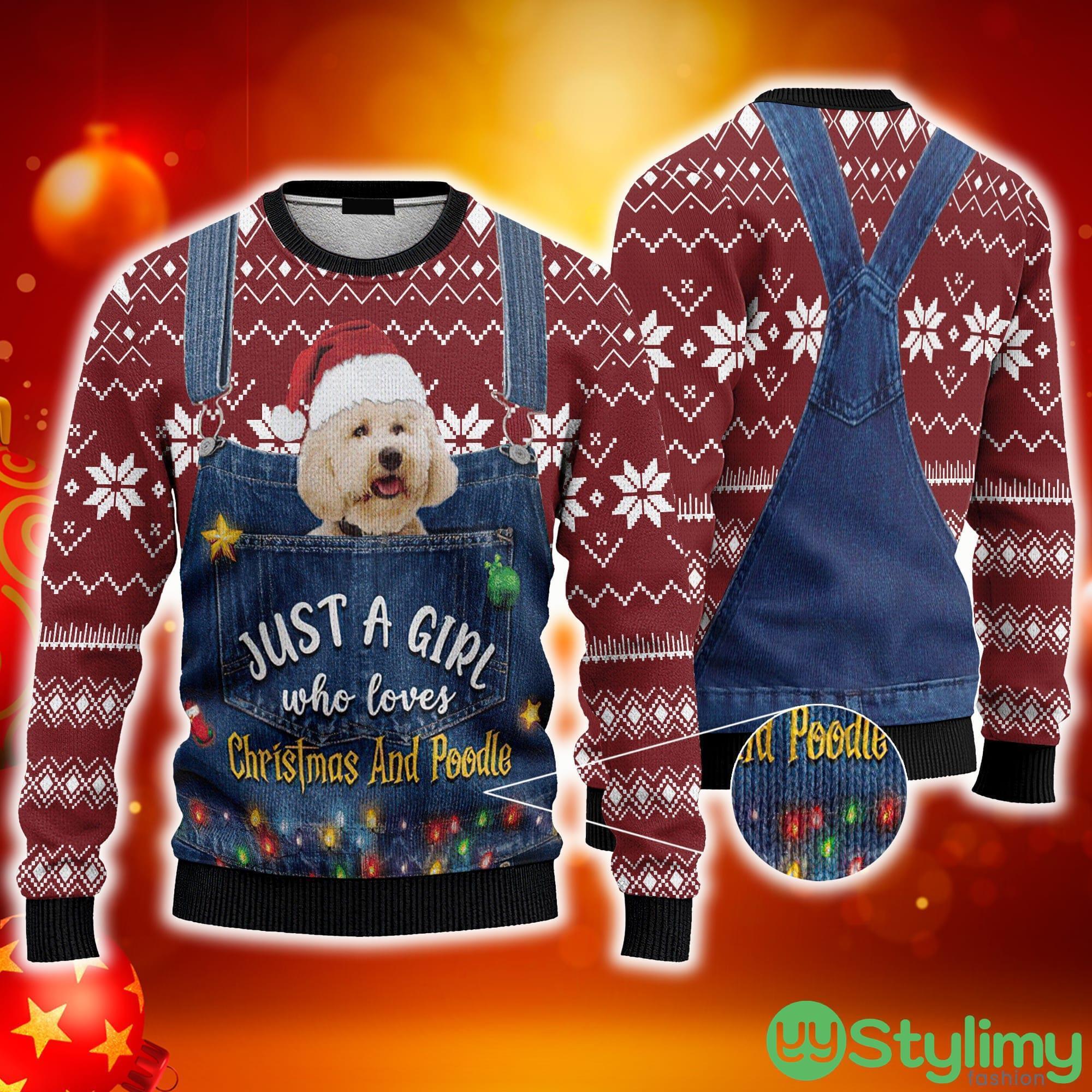 Just A Girl Who Loves And Poodle Ugly Christmas 3D Sweater AOP 3 Just A Girl Who Loves And Poodle Ugly Christmas 3D Sweater AOP - Just A Girl Who Loves And Poodle Ugly Christmas Sweater_3