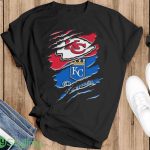 Kansas City Chiefs And Kansas City Royals Football Shirt - G500 Gildan T-Shirt