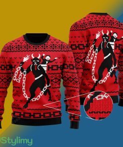 Krampus The Christmas Devil Design Knitted Xmas Sweater Gift Men And Women - Krampus The Christmas Devil v1 Knitted Sweater Photo 1