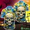 Los Angeles Chargers Halloween Skull 3D Hawaiian Shirt For Fans Gift Christmas Men And Women - Los Angeles Chargers Halloween Hawaii Shirt Trending New Arrivals_3
