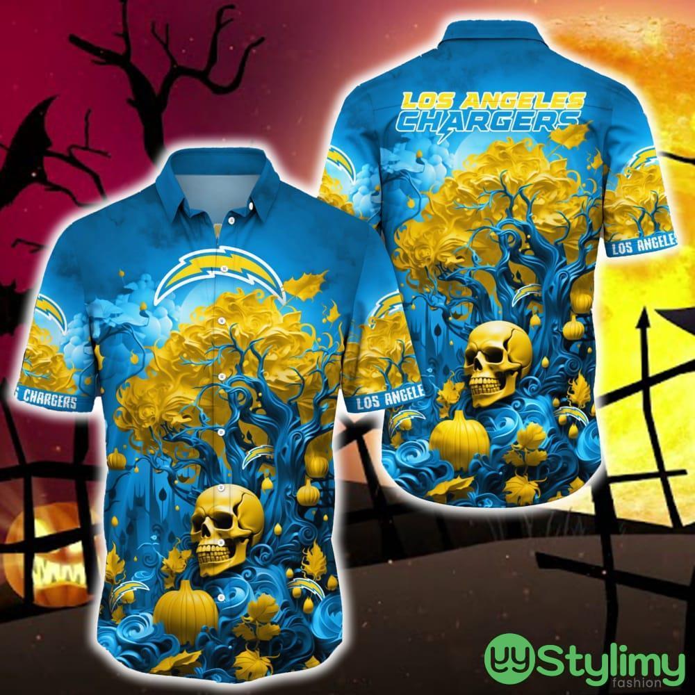 Los Angeles Chargers Halloween Trending Skull 3D Hawaiian Shirt For Fans Gift Christmas Men And Women 4 Los Angeles Chargers Halloween Trending Skull 3D Hawaiian Shirt For Fans Gift Christmas Men And Women - Los Angeles Chargers Halloween Skull Trending Hawaii Shirt New Arrivals_1