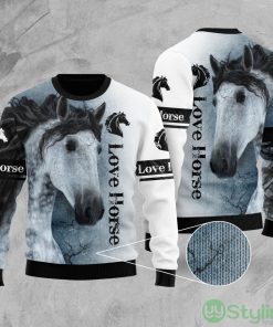 Love Horse Ugly Christmas Sweater, Ugly Holiday Sweatshirt, Funny Ugly Sweater Product Photo 1