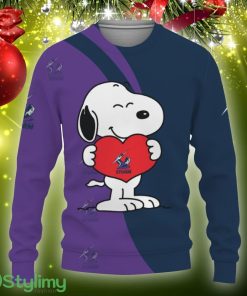 Melbourne Storm Snoopy Cute Heart American Sports Team Ugly Christmas Sweater Gift Holidays - Melbourne Storm Snoopy Cute Heart American Sports Team Sweatshirt-3D Sweatshirt_3