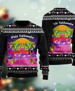 Mele Kalikimaka Flamingo Sunset Ugly Christmas Sweater Product Photo 1