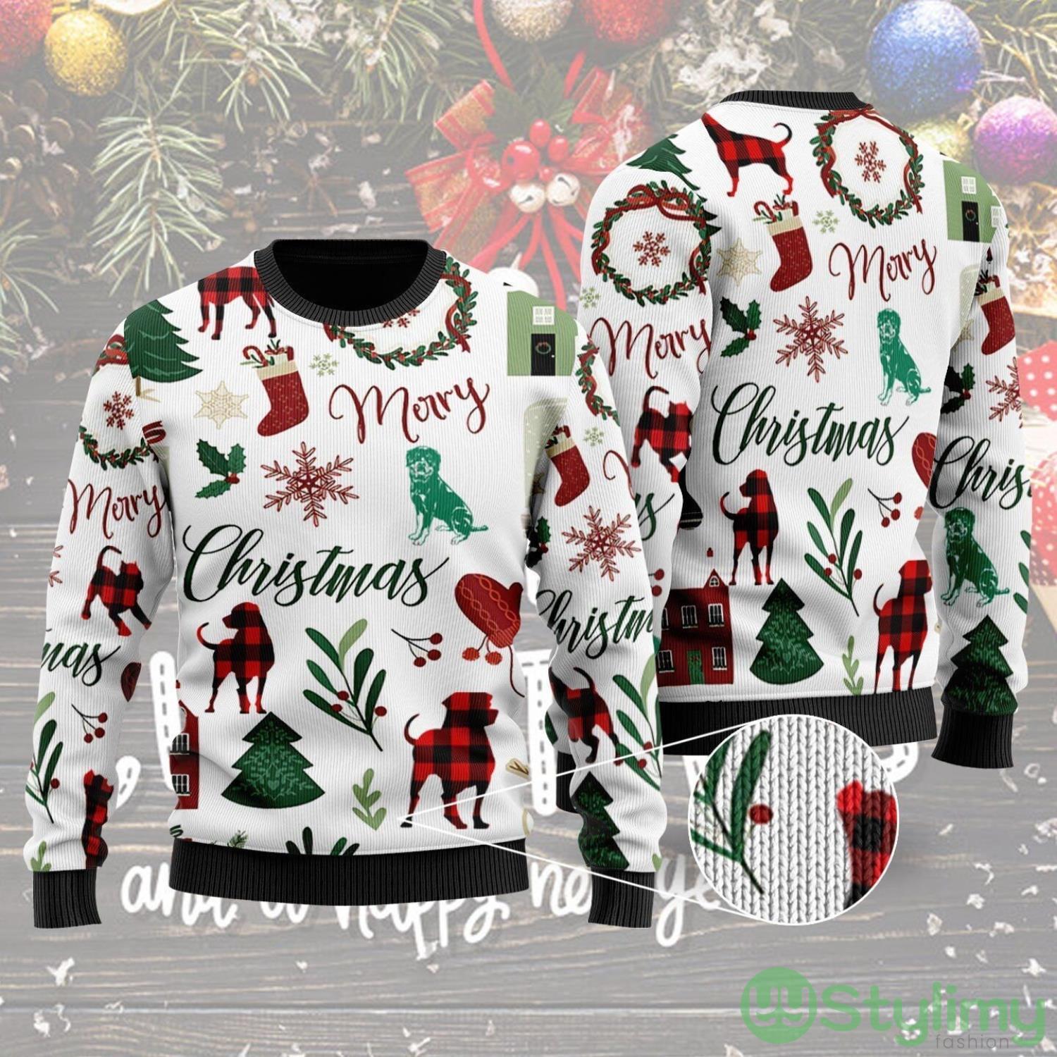 Merry Christmas Rottweiler Ugly Christmas Sweater, Ugly Holiday Sweater 3 Merry Christmas Rottweiler Ugly Christmas Sweater, Ugly Holiday Sweater Product Photo 1
