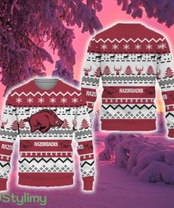 Merry Snow Pattern Funny Cute Arkansas Razorbacks Ugly Christmas Sweater New For Fans Gift Christmas - Merry Snow Pattern Funny Cute Arkansas Razorbacks Ugly Christmas Sweater New For Fans Gift Christmas