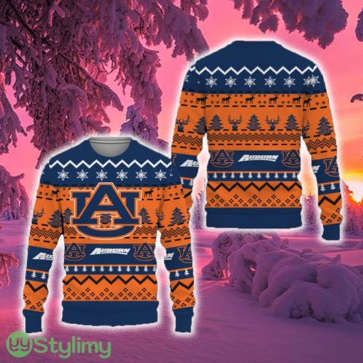 Merry Snow Pattern Funny Cute Auburn Tigers Ugly Christmas Sweater New For Fans Gift Christmas - Merry Snow Pattern Funny Cute Auburn Tigers Ugly Christmas Sweater New For Fans Gift Christmas