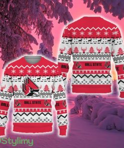 Merry Snow Pattern Funny Cute Ball State Cardinals Ugly Christmas Sweater New For Fans Gift Christmas - Merry Snow Pattern Funny Cute Ball State Cardinals Ugly Christmas Sweater New For Fans Gift Christmas