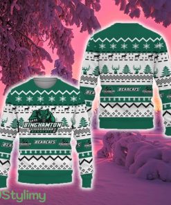 Merry Snow Pattern Funny Cute Binghamton Bearcats Ugly Christmas Sweater New For Fans Gift Christmas - Merry Snow Pattern Funny Cute Binghamton Bearcats Ugly Christmas Sweater New For Fans Gift Christmas