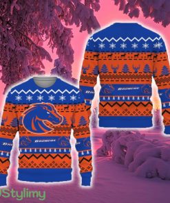 Merry Snow Pattern Funny Cute Boise State Broncos Ugly Christmas Sweater New For Fans Gift Christmas - Merry Snow Pattern Funny Cute Boise State Broncos Ugly Christmas Sweater New For Fans Gift Christmas