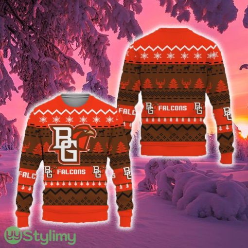 Merry Snow Pattern Funny Cute Bowling Green Falcons Ugly Christmas Sweater New For Fans Gift Christmas