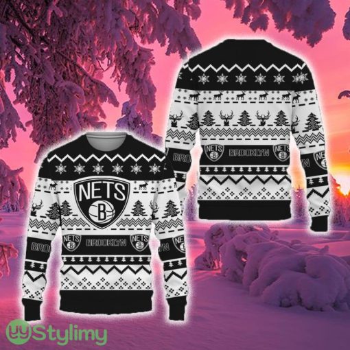 Merry Snow Pattern Funny Cute Brooklyn Nets Ugly Christmas Sweater New For Fans Gift Christmas