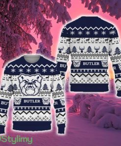 Merry Snow Pattern Funny Cute Butler Bulldogs Ugly Christmas Sweater New For Fans Gift Christmas - Merry Snow Pattern Funny Cute Butler Bulldogs Ugly Christmas Sweater New For Fans Gift Christmas