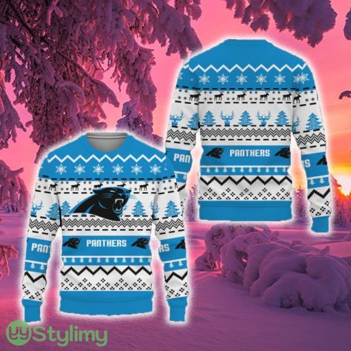 Merry Snow Pattern Funny Cute Carolina Panthers Ugly Christmas Sweater New For Fans Gift Christmas - Merry Snow Pattern Funny Cute Carolina Panthers Ugly Christmas Sweater New For Fans Gift Christmas