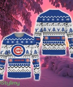 Merry Snow Pattern Funny Cute Chicago Cubs Ugly Christmas Sweater New For Fans Gift Christmas - Merry Snow Pattern Funny Cute Chicago Cubs Ugly Christmas Sweater New For Fans Gift Christmas