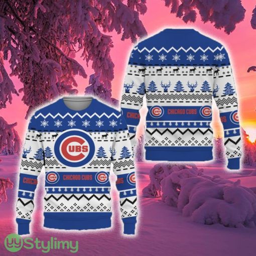 Merry Snow Pattern Funny Cute Chicago Cubs Ugly Christmas Sweater New For Fans Gift Christmas