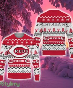 Merry Snow Pattern Funny Cute Cincinnati Reds Ugly Christmas Sweater New For Fans Gift Christmas - Merry Snow Pattern Funny Cute Cincinnati Reds Ugly Christmas Sweater New For Fans Gift Christmas