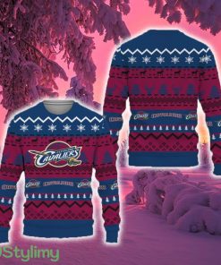 Merry Snow Pattern Funny Cute Cleveland Cavaliers Ugly Christmas Sweater New For Fans Gift Christmas - Merry Snow Pattern Funny Cute Cleveland Cavaliers Ugly Christmas Sweater New For Fans Gift Christmas