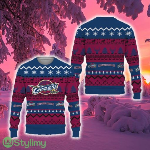 Merry Snow Pattern Funny Cute Cleveland Cavaliers Ugly Christmas Sweater New For Fans Gift Christmas - Merry Snow Pattern Funny Cute Cleveland Cavaliers Ugly Christmas Sweater New For Fans Gift Christmas