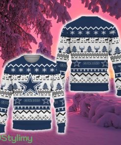 Merry Snow Pattern Funny Cute Dallas Cowboys Ugly Christmas Sweater New For Fans Gift Christmas - Merry Snow Pattern Funny Cute Dallas Cowboys Ugly Christmas Sweater New For Fans Gift Christmas