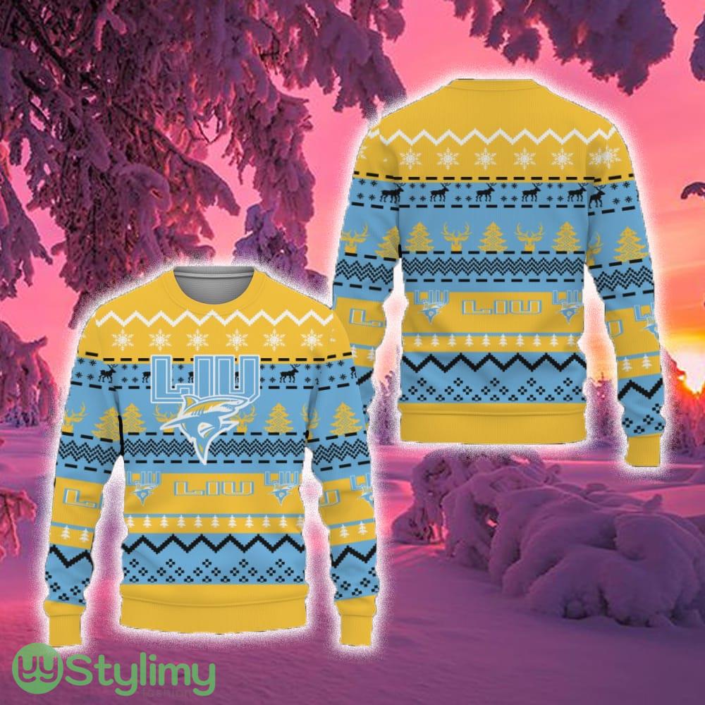 Merry Snow Pattern Funny Cute LIU Brooklyn Blackbirds Ugly Christmas Sweater New For Fans Gift Christmas 3 Merry Snow Pattern Funny Cute LIU Brooklyn Blackbirds Ugly Christmas Sweater New For Fans Gift Christmas - Merry Snow Pattern Funny Cute LIU Brooklyn Blackbirds Ugly Christmas Sweater New For Fans Gift Christmas