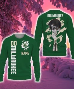 Milwaukee Bucks Sports American Football Helmet New Trends Custom Number And Name 3D Sweater Christmas For Fans Gift - 241023-100318
