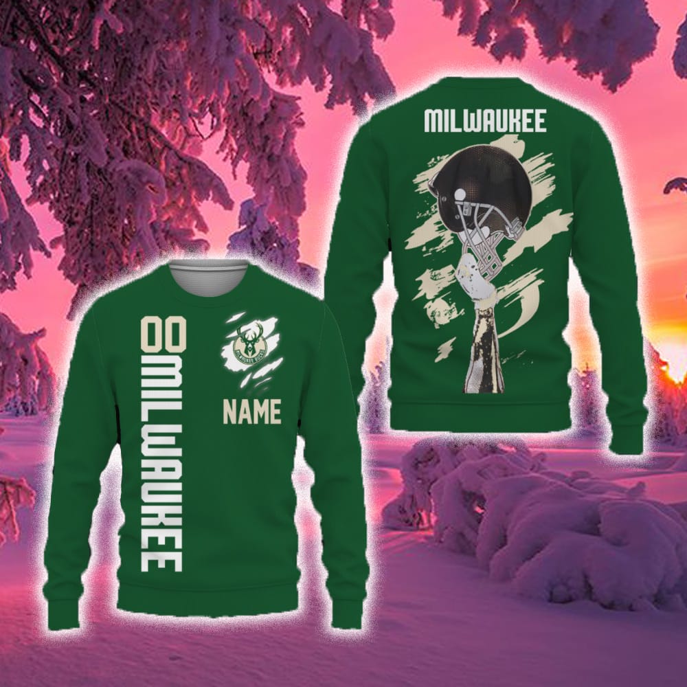 Milwaukee Bucks Sports American Football Helmet New Trends Custom Number And Name 3D Sweater Christmas For Fans Gift 3 Milwaukee Bucks Sports American Football Helmet New Trends Custom Number And Name 3D Sweater Christmas For Fans Gift - 241023-100318