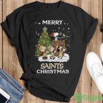 New Orleans Saints Snoopy Family Christmas Shirt - Ladies T-Shirt