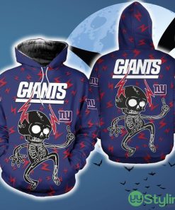 New York Giants Electric Shock Cute Skeleton Color Halloween Skull Hoodie AOP For Men And Women Gift Fans - New York Giants Electric Shock Cute Skeleton Color Halloween Skull Hoodie AOP For Men And Women Gift Fans