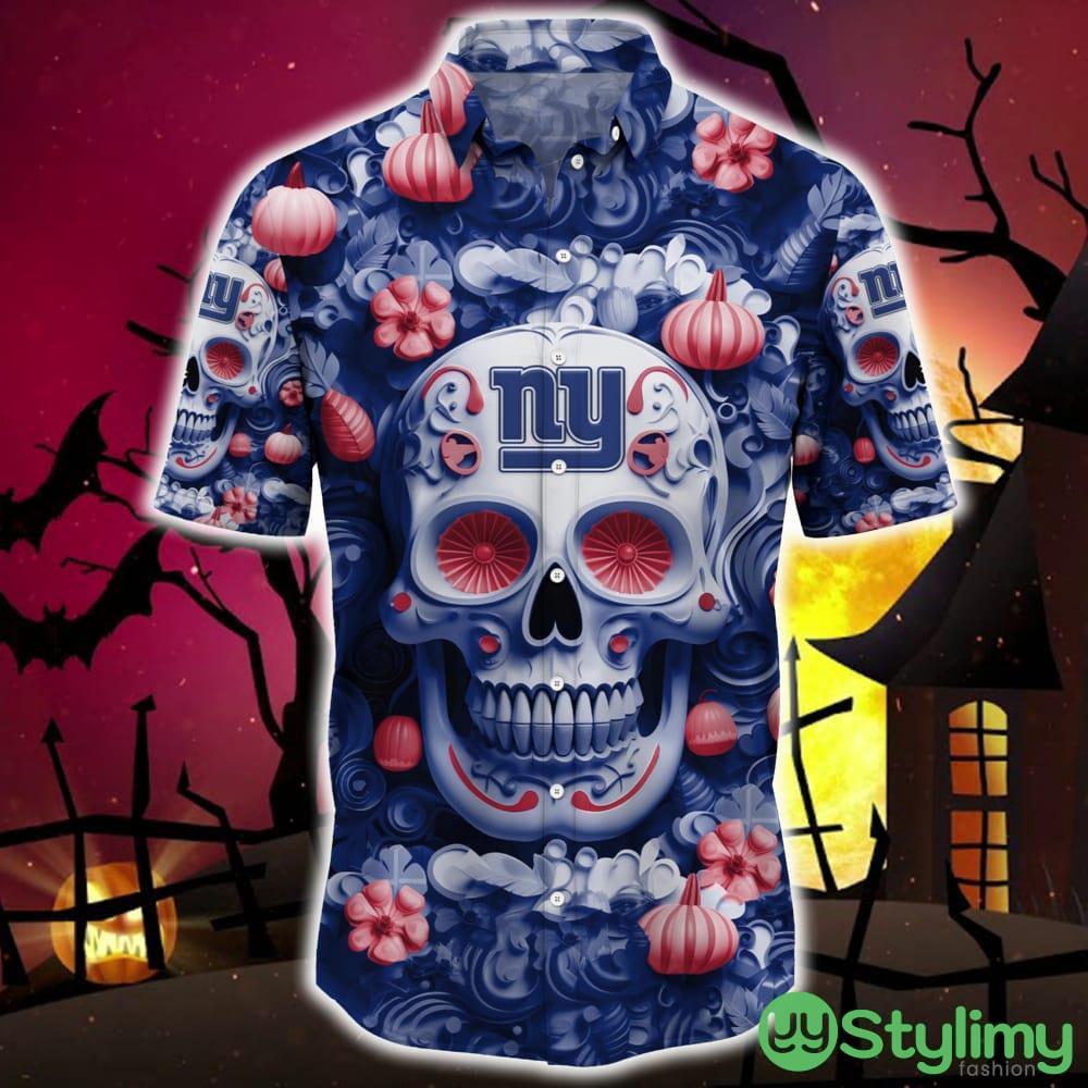 New York Giants Halloween Pumpkin Skull 3D Hawaiian Shirt For Fans Gift Christmas Men And Women 2 New York Giants Halloween Pumpkin Skull 3D Hawaiian Shirt For Fans Gift Christmas Men And Women - New York Giants Halloween Season Aloha Shirt, New Arrivals_3
