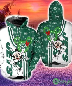 New York Jets Christmas Disney Mickey Funny 3D Hoodie Zip Hoodie Print Holiday Gift For Fans - New York Jets Christmas Disney Mickey Funny 3D Hoodie Zip Hoodie Print Holiday Gift For Fans