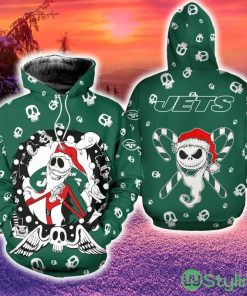 New York Jets Christmas Jack Skellington 3D Hoodie Zip Hoodie Print Holiday Gift For Fans - New York Jets Christmas Jack Skellington 3D Hoodie Zip Hoodie Print Holiday Gift For Fans