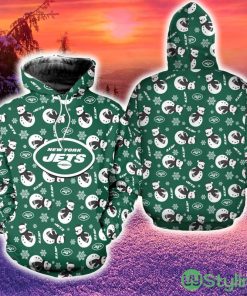 New York Jets Christmas Snowman 3D Hoodie Zip Hoodie Print Holiday Gift For Fans - New York Jets Christmas Snowman 3D Hoodie Zip Hoodie Print Holiday Gift For Fans