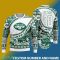 New York Jets NFL Ugly Snowflakes Reindeer 3D Sweater Custom Number And Name - New York Jets NFL Ugly Knitted Sweater Photo 2