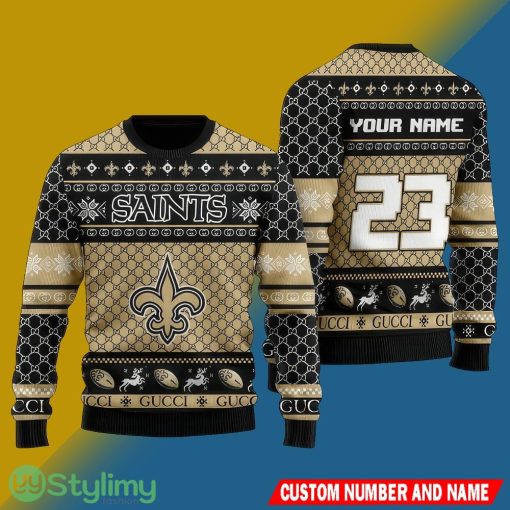 NFL New Orleans Saints Christmas Retail AOP Ugly Sweater Custom Number And Name