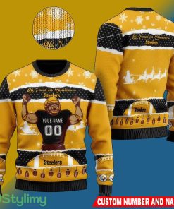 NFL Pittsburgh Steelers Christmas Friends AOP Ugly Sweater Custom Number And Name - NFL Pittsburgh Steelers Christmas Friends AOP Ugly Sweater Custom Number And Name